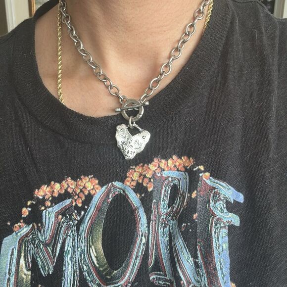 Obey Thy Own Heart Sterling Silver Heart Pendant Necklace - Picture 4 of 6